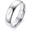 Vnox Personalizzato Personalizzato 5mm Larghezza In Oro Rosa Placcato In Acciaio Inox Semplice Coppia Anello Fede nuziale Anello Per Donna Uomo, Incisione gratuita, Misura 22