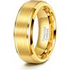 TRUMIUM Fede nuziale in tungsteno, 6 mm, 8 mm, per uomo e donna, misura 5 | Anelli placcati in oro 24 carati, vestibilità comoda, resistenti ai graffi, fedi nuziali, promesse di fidanzamento, lavoro