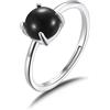 Philip Jones Anello regolabile in onice nero