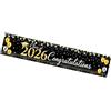 CAZSTYK laurea 2026 grandi dimensioni, Black and white | Elegante sfondo per laurea con motivi coriandoli per feste inizio anno, per uso interno esterno