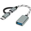 BORLTER CLAMP Adattatore USB C/Micro USB a USB 3.0, Adattatore USB C a USB, Convertitore Micro USB a USB, Cavo Adattatore OTG Compatibile con MacBook, Telefoni Android e Altro Ancora, Grigio