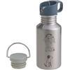 Lässig Bottiglia per bere in acciaio inox senza BPA 500ml per bambini asilo nido scuola materna a prova di perdite con tappo sportivo per bere/Bottle Stainless Steel Happy prints animal