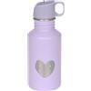 LÄSSIG Bottiglia per bambini in acciaio inox senza BPA 500ml per l'asilo, a prova di perdite, con tappo per lo sport/Bottle Stainless Steel Little Gang Heart lilac