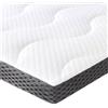 Amazon Basics Topper Singolo 90 x 190 cm in Memory Foam con Gel Rinfrescante, 7 cm Coprimaterasso, Bianco