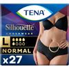 TENA Silhouette, Noir, Vita Bassa, Taglia L, 27 Mutandine per Perdite Urinarie, Elasticizzate, Monouso, per Donna