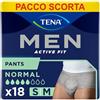 TENA MEN Boxer assorbenti Pants Normal per perdite urinarie, Elasticizzati, Monouso, per Uomo, taglia S/M, 18 pezzi, Colore Grigio