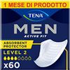 TENA MEN livello di protezione 2, Pacco Scorta Mensile - Protezioni assorbenti specifici per perdite urinarie maschili, discreti e confortevoli, 60 protezioni