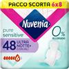 Nuvenia, Assorbente Pure Sensitive Ultra Notte con Ali, Assorbenti per Flusso Abbondante, Confezione da 48 Assorbenti