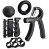 Amazon Basics Grip Strength Trainer, Kit Rinforzante Per Avambraccio, 5 Pezzi, Nero