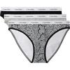 Calvin Klein Bikini Donna 3pk Lv00qd5207 Bikini, Nero/Grigio Heather/Marble Snake S, M