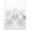 LA CASA DI EVA Tazze da Cappuccino e Tè in Vetro con Piattino. Set da 6, 22 cl, Design Floreale in Rilievo, Lavabili in Lavastoviglie