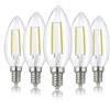 Hellum 5x lampadine LED candela E14 2,2W sostituisce 25W vetro chiaro | Lampadina candela bianco caldo 250lm, 2700K, E14 Candela Vintage Luce, filamento LED, sostituisce 25W Incandescenza 207101