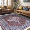 Mazovia Tappeto Soggiorno 120x170cm Rosso Vintage Tradizionale Elegante | Tappeto per Camera da Letto Ufficio Sala da Pranzo Ingresso Antiscivolo Lavabile in Lavatrice Facile da Pulire Pelo Corto