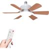 Generic Ventilatore da soffitto a LED da 46 cm, con telecomando, attacco a vite E27, 3 velocità del vento, 3 modalità di colore, funzione timer, motore silenzioso senza spazzole, ventilatore da soffitto a 6