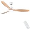 CJOY Ventilatore da Soffitto con Luce 132cm Legno 3 Pale | Ventilatore de Soffitto con Telecomando, Silenzioso, 6 Velocità, Reversibili DC, Memoria 3CCT Dimmerabile, Timer Sleep