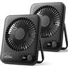 WHATOOK Mini ventilatore da scrivania, 2000 mAh, ricaricabile, ultra silenzioso, 1-100 velocità, mini ventilatore USB portatile con display a LED, durata 3-10 ore, griglia sicura per bambini, per
