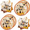 BFB Set di Piatti carta di Halloween 40 pezzi Fantasma Stoviglie per feste Piatti e Tovaglioli monouso, Arancione