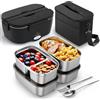 ESOHOT Scaldavivande Elettrico Portatile,120W Scalda Vivande Portatile Elettrico Riscaldamento Ultrarapido 12V/24V/230V Porta Pranzo Riscaldabile per Viaggi, Lavoro, Auto, Camion (1,5L x 4)