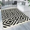 Paco Home Robusto tappeto da esterno in bianco e nero per balcone o terrazza con design scandinavo e motivo a rombi, Dimensione:120x170 cm