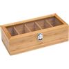 Generic Organizer per tè in legno - Scatola portaoggetti multi scomparto con coperchio trasparente, porta bustine di tè, facile accesso per cialde di caffè e pacchetti di zucchero, accessorio da cucina di