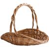 Lapiglo Cesto in vimini naturale con manico, ovale, per picnic, frutta, decorazione per la casa (misura grande)