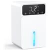 PIAZCEW Deumidificatore Casa, 1500ML Deumidificatori Portatile, 28dB Funzionamento Silenzioso Deumidificatore Muffa, Timer 12 Ore, Modalità Sonno, Spegnimento Automatico, per Casa Bagno Camera da Letto