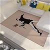 BYJING Art Banksy Man Throwing Bouquet Astratto Beige Area Tappeto Street Art Tappeto per Soggiorno Camera da letto Sala da pranzo Home Office Tappeto con supporto in gomma 60x90cm