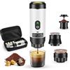 GJCrafts Macchina per caffè espresso portatile, 3 in 1 batteria 20 bar, mini macchina da caffè da viaggio con USB, display LED, scatola compatibile con caffè macinato e capsule per escursioni, ufficio