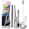 HOMEKEROS Shaker Cocktail Boston 550/850ml - Kit Barman Professionale in Acciaio Inossidabile 18/10 di Alta Qualità, Set Cocktail Completo, Non Rivestito, Lavabile in Lavastoviglie, Argento
