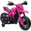 AIYAPLAY Moto Elettrica per Bambini con 12V Doppi Motori 3 km/h Rosa