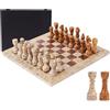MARBLE RANGE Set di scacchi in marmo, 38 cm, corallo e marrone scuro, gioco da tavolo fatto a mano, con scatola portaoggetti, classico set di scacchi da viaggio per adulti con pezzi di scacchi e 2 regine extra