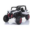 RIRICAR NEW RSX Bianco Macchina Elettrica per Bambini, 2x12V - 2.4 Ghz, 4 X MOTOR, telecomando, due posti, chiave di accensione, ruote soft EVA, USB, scheda SD