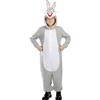 Funidelia | Costume di Bugs Bunny - Looney Tunes per bambina e bambino Cartoni Animati - Costume per Bambini e accessori per Feste, Carnevale e Halloween - Taglia 10-12 anni - Grigio/Argentato