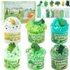 LAWOHO Kit di 6 confezioni di slime verde sfumato - Cloud Butter Clear & Crunchy Slimes per bambini con vari componenti aggiuntivi, bomboniere non appiccicose per ragazzi e ragazze