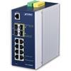 PLANET IGS-12040MT switch di rete Gestito L2+ Gigabit Ethernet [10/100/1000] Blu, Bianco (IP30 Industrial 8* 1000TP - 4 100/1000F SFP Full Managed Switch [-40 to 75 degree C, 2*DI, 2*DO, 12V-72VDC IN], ERPS Ring, 1588 Warranty: 60M) [IGS-12040MT]