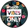 ELLENNE Tappetino Mousepad Rotondo 20cm con Cuciture - Good Vibes Only|15 | Tappetino Mouse Rotondo 20x20cm - Mousepad Impermeabile, Bordi Rinforzati Anti-usura, Base in Gomma Antiscivolo Ergonomico