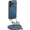 GoodcAcy Cover Compatibile con iPhone 14 Pro Max,in pelle PU opaca + TPU morbida custodia,tracolla regolabile cordino da collo custodia posteriore, Antiurto Tracolla Custodia,Blu