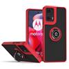 RankOne Custodia per Motorola Moto g35 5G (6.72 Inches), Staffa ad Anello Base di Aspirazione Magnetica Cover per Cellulare Trasparente Opaca - Rosso