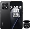 XIAOMI 15T, Smartphone 12+256GB, Display da 6,83 120Hz, MediaTek Dimensity 8400-Ultra, Obiettivo ottico Leica Summilux 50MP, 5500mAh, Garanzia 2 anni, Nero,incluso cuffie smart incluse nero