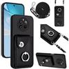 GoodcAcy Custodia a Portafoglio per Oppo Realme 12 Pro Plus,Custodia con 360°Metallo Ring Kickstand, Antiurto Protettivo Case con Regolabile Laccio Tracolla Collana per Oppo Realme 12 Pro Plus-Nero