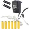 revolt Adattatore alimentatore sostitutivo batterie AA USB, 2 uscite, 3-12 V, 150 mA