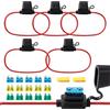 TUNOTYUE 5 Pezzi 14AWG Portafusibile In-Line, Impermeabile Lama Portafusibile, con 15/20/30 A Fusibile a Lama Standard e Estrattore Fusibili, per Auto, Barca, Camion, Moto, Caravan