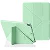 MuyDouxTech Custodia per iPad 10,2 Pollici 9a/8a/7a Generazione 2021/2020/2019, Supporto Verticale e Orizzontale 5-in-1, Cover Silicone e Retro TPU Antiurto, Verde