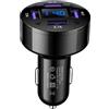 Whnbuij Plug di conversione accendisigari-Caricatore del telefono per auto USB, registratore a blocchi plug-in a 4 porte