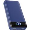 XGXL Power Bank 26800mAh, 22.5W Powerbank PD3.0 QC4.0 USB C (Ingressi/Uscite), Caricatore Portatile Ricarica Rapida Batterie Esterna Compatibile con iPhone 16 15 14 13 Pro etc.(Blu)