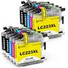 Skydo LC223XL Cartuccia d'inchiostro Multipack Compatibile con Brother LC223 XL LC223 per DCP-J4120DW DCP-J562DW MFC-J1140W MFC-J1170DW MFC-J4420DW MFC-J4620DW MFC-J5320DW MFC-J480D (10 Pack)