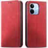 MOJIA Cover per Xiaomi Redmi Note 17 Pro 5G, Custodia Folio Portafoglio in Pelle PU [chiusura magnetica], Case a Libro con Guscio Interno in TPU, Supporto per Carte.. Rosso