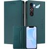 MOJIA Custodia per ZTE Neo 5 GT/Nubia Neo 5 GT, Resistente a Cadute e Graffi, Alta Qualità PU Pelle Stile Portafoglio Cover Folio con Chiusura Magnetica. Dark Green