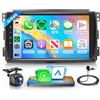 Rimoody 4G+64G Wireless Carplay Android Autoradio per Mercedes Benz Smart Fortwo 451 2005-2010 9 Pouces Autoradio con Android Auto GPS Navi WiFi Mirror Link Bluetooth FM/RDS/32EQ/USB/SWC Telecamera Posteriore