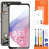 AGCUT Schermo LCD per Samsung A53 5G LCD Display per Galaxy A53 5G SM-A536B SM-A536U SM-A536E 6,5 Schermo di Ricambio Touch Screen Assembly con Riparazione Kit (Nero con Telaio, Incell)